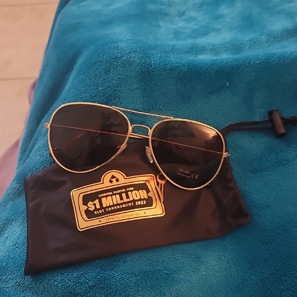 Carnival Cruise Line Casino Gold Aviator Sunglasses
